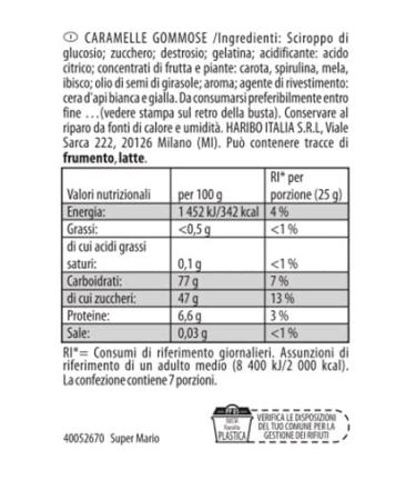 Haribo Super Mario Special Edition Fruit Gum 175g - Delicious Mixed Fruits Foam Candy for International Shipping - Buy Online on GoSupps.com