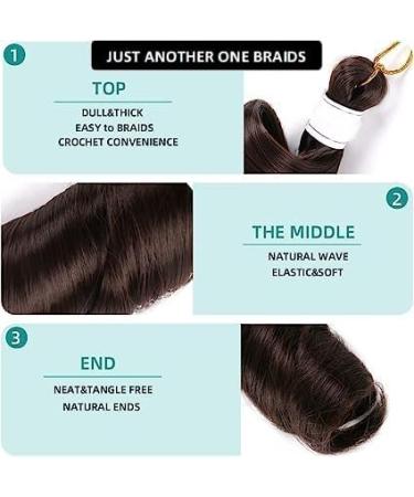 Just Another One French Curly Braiding Hair for Box Braids 22 Inch Loose Wave Synthetic Braiding Spiral Curl Braids Crochet Hair Ombre Silk For Braiding Womens Girls & unisex Dark Brown - Buy Online on GoSupps.com