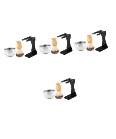 Minkissy 4 sets Raziet Hair set men's suits Bartbrush shaving soil set Razor cup made of metal comfortable shaving brush Saling Setting deliveries.