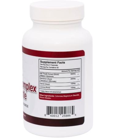 GG Natural Vitamins Livercare Complex Milk Thistle with Dandelion Fennel & Licorice 120 Capsules - Buy Online on GoSupps.com