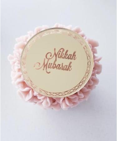 6 Pcs Nikkah Mubarak Cupcake Discs Qabool Hai Cupcake Discs Shaadi Cupcake Discs Acrylic Nikkah Cake Toppers Shaadi Cake Toppers Nikkah Cake Decorations. (Nikkah (2))