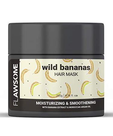 Flawsome Wild Bananas Moisturizing & Smoothening Hair Mask with Pro-Keratin and Moroccan Argan Oil for Frizzy  Lifeless  Untamed Hair  CG/Curly Hair Friendly