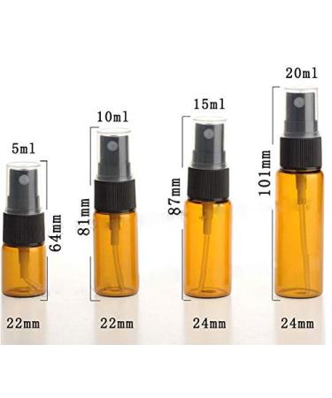 12 Pcs Amber Glass Spray Bottles with Clear Atomizer - 15ml Empty Round Bottles for Essential Oils & Aromatherapy | International Shipping - Buy Online on GoSupps.com