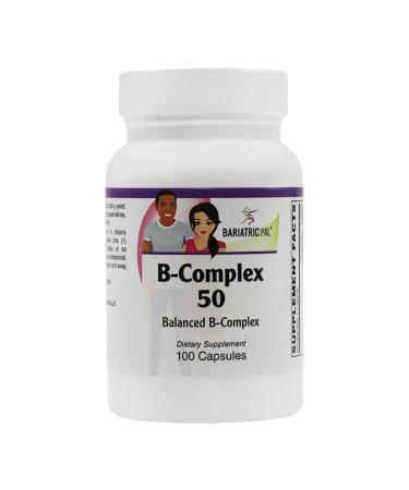 BariatricPal Sustained Release B-Complex 50 Vegetarian Capsules (100 Count) 1 Count (Pack of 100)