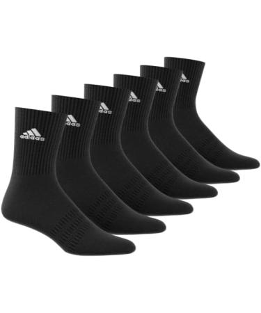 Buy adidas Unisex Cushioned Sportswear Crew Socks - 6 Pairs (19-21) | Black-White | International Shipping - Buy Online on GoSupps.com