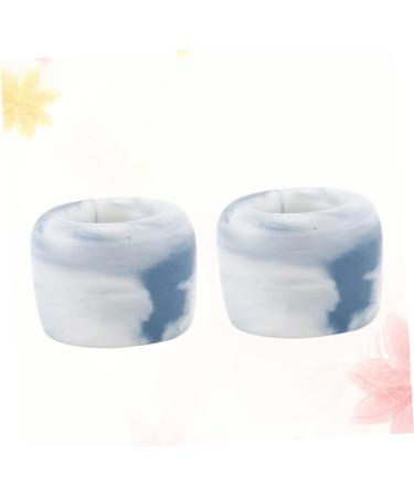 Zerodeko 6-Piece Mini Ceramic Storage Set Blue Round Toothpaste Pot & Washbasin Organizer for Travel & Worktops - Buy Online on GoSupps.com