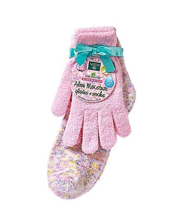 Earth Therapeutics Aloe Moisture Gloves & Socks Set - Confetti/Pink | Hydrating Spa Accessories - Buy Online on GoSupps.com