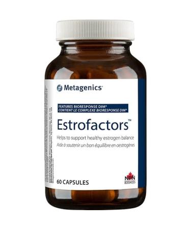 Metagenics - EstroFactors - DIM Supplement with Hops Green Tea HMR Vitamin B12 Folate and More - 60 Capsules