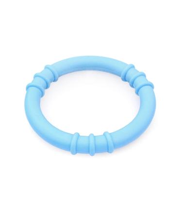 ARK Grabber Baby Beißring textured for dental babies from the age of 6 months including ATC care instructions - jaw motor skills bite block chewing teething (light blue)