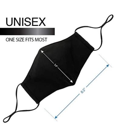 Reusable Washable Face Mask - Adjustable Ear Loops & Nose Wire - 3 Layer with Cotton Filter - Unisex (2Pack) - Buy Online on GoSupps.com