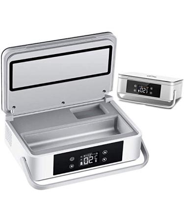 Portable Refrigerator Box Case Mini Insulin Cooler LED Display Medicine Fridge Drug Reefer 2-8 C for Travel Eye Drops Interferon Drug Storagewhite-Two Batteries Two Batteries white