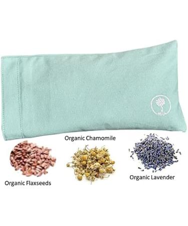Organic Weighted Eye Pillow with Flaxseeds & Herbs for Aromatherapy & Relaxation | Yoga Meditation Eye Pillow | Free Cover | Floral Green - Buy Online on GoSupps.com
