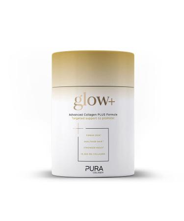 Pura Collagen Powdered Supplement Glow+ 10 000mg Hydrolysed Peptides Hyaluronic Acid Vitamins & Minerals 28 Servings 284 g Glow+ 28 Servings (Pack of 1)