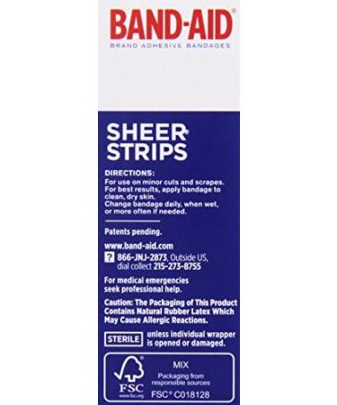 Band-Aid Brand Tru-Stay Sheer Strips - Adhesive Bandages for First Aid & Wound Care (40 ct) - International Shipping Available - Buy Online on GoSupps.com