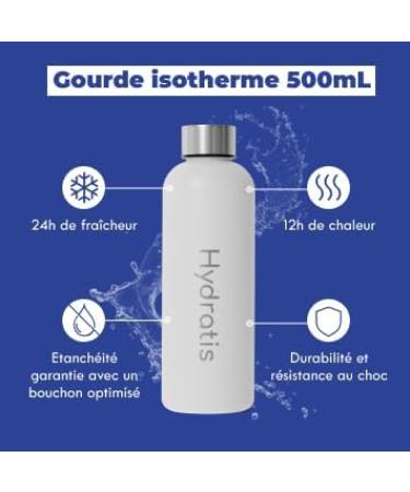 HYDRATIS - Pack of 4 Tubes of Effervescent Tablets with Electrolytes + 500 ml White Bottle - Optimises Hydration - Lemon/Elde - Buy Online on GoSupps.com