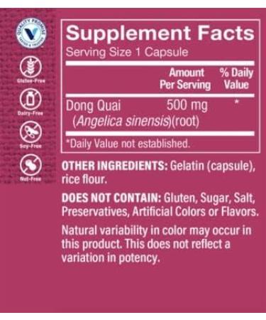 Dong Quai Root 500MG Capsules for Hormone Balance Support - 100 Count - Buy Online on GoSupps.com