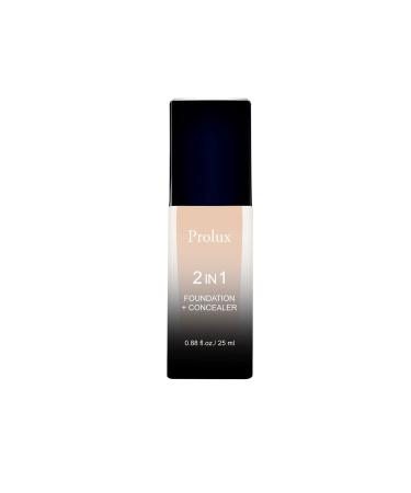 Prolux Cosmetics 2 in-1 Foundation and Concealer  Flawless Light-Weight and Long Lasting with 6 Shades Full Coverage Hydrating Formula (Pecan)