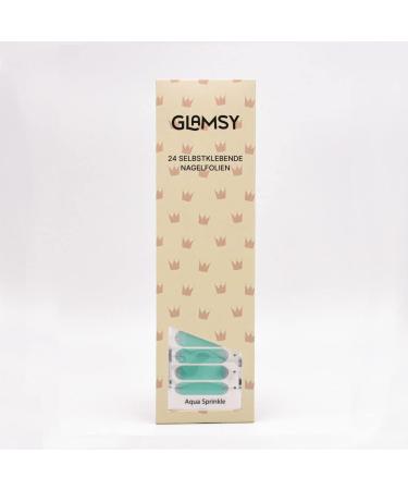 Glamsy Aqua Sprinkle Nail Film - Blue Star Dust Nail Wraps | 24 Self-Adhesive Ultra-Thin Foils for Stunning Nails - Buy Online on GoSupps.com
