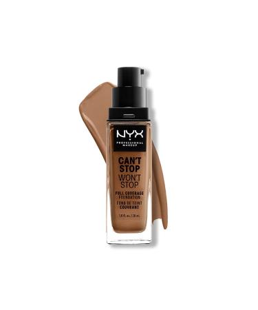 NYX Professional Makeup Can't Stop Won't Stop Full Coverage Foundation Long Lasting Waterproof Vegan Formula Matte Finish Shade: Mahogany 16 Mahogany