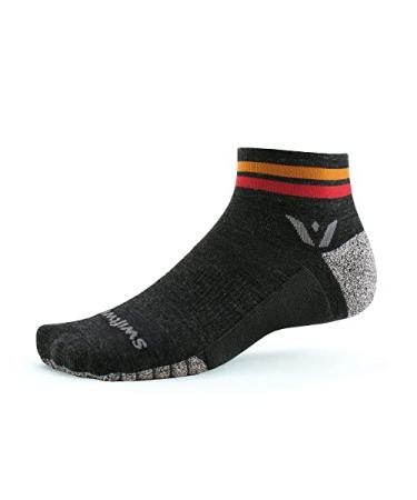 Swiftwick - FLITE XT TRAIL TWO, Trail Running and Hiking Socks Stripe Red X-Large