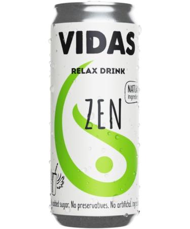 VIDAS | ZEN Relax Drink | Jasmine & Green Tea | 250 ml Can Pack of 12 | Soothing & Relaxing with Natural Ingredients - Buy Online on GoSupps.com