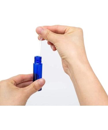 28 Pack Cobalt Blue Glass Roll On Bottles for Essential Oils | 10ml with Stainless Steel Balls | Includes Funnels Syringes & Stickers - Ideal for Fragrance & DIY Blends - Buy Online on GoSupps.com