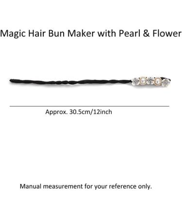 4PCS Pearl Flowers Hair Bun Maker Hair Bow Twist Headband Donut Bun Maker Hair Styling Tool Hair Accessories for Women Girls Magic Donut Hair Bun Maker - Buy Online on GoSupps.com