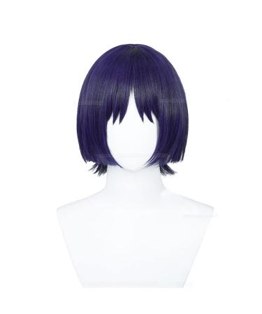 Xingwang Queen Anime Cosplay Wig Short Black Blue Highlight Purple Heat Resistant Party Wigs