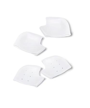 Silicone Heel Protectors 4Pcs Heel Cups Ankle Protectors for Plantar Fasciitis Relief Gel Heel Pads Cushion Prevent Blisters Soft Gel Ankle Sleeves Pads Rubber Guards for Men & Women (White)