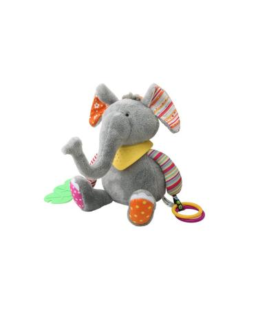 BUDINOQUE Elephant Toy  Baby Activity and Teething Toy with Multi-Sensory Rattle and Textures