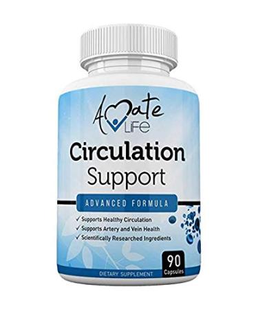 Blood Circulation Support Supplement for Arteries & Veins Health- Natural Cardiovascular Pills with L-Arginine, Ginger Root- Promotes Healthy Blood Flow & Heart Health- 90 Capsules by Amate Life