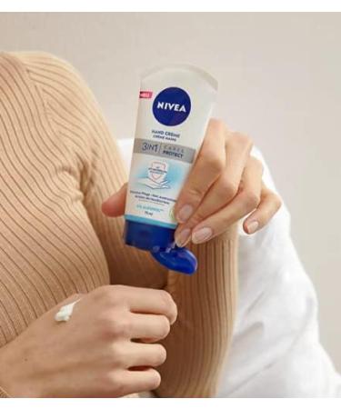 Nivea Care & Protect 3 in 1 Hand Cream with Antibacterial Effect 6 x 75 ml Nourishing and Moisturizing Hand Cream Antibacterial Jojoba Oil Cream - Buy Online on GoSupps.com