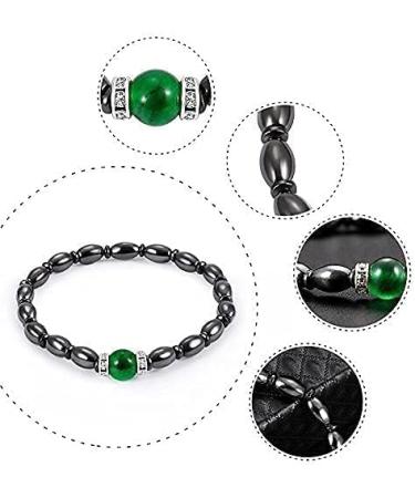 ZJchao Magnetic Bracelet for Weight Reduction | Health Jewelry with Black & Green Stones | Perfect Gift for Men & Women - Buy Online on GoSupps.com
