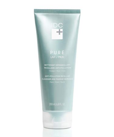 IDC Dermo + Glenmark Pure Gel | 5-in-1 Anti-Pollution Exfoliating Cleansing Gel & Makeup Remover for Face, Eyes, & Neck | With Vitamin B5 and Lindseed Extract | All Skin Types | 4 fl. oz / 120 mL (Pure Milk, 6.8 Oz.) Pure Milk 6.8 Ounce