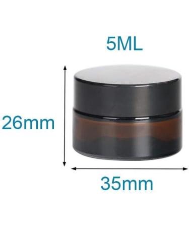 Kingyh 6-Pack 5ml Amber Glass Bottles - Perfect for Cosmetics Creams Lotions Essential Oils & Powders | Empty Containers with Lids - Buy Online on GoSupps.com