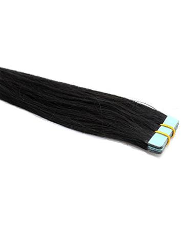 Tape In/On 100% Human Hair Remy Hair Extensions Hair Extension 2.5g / Weft (50cm - 10 Wefts - #1 Black)
