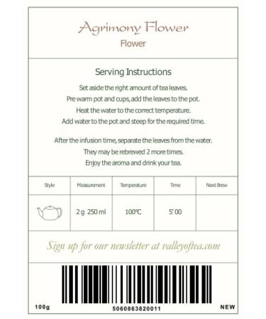 Organic Odermennig Tea - Agrimony Herb Tea 100g | Premium Aigremoine & Blueted Tea for Wellness - International Shipping Available - Buy Online on GoSupps.com