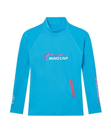 MADCAP Girls Rash Guard Long Sleeve Swimwear Swim Surf Shirt Top UV Sun Protection for Toddler and Teen 4-16 Years Old Blue 8