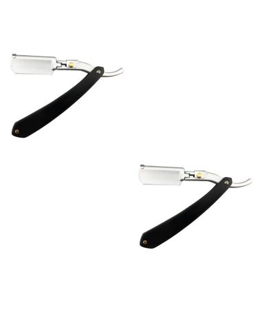 Frcolor 2st hand razor Razor For trimming the beard Safe razor Short hairer Face razor Razor made of metal men razor manual spatula man bamboo