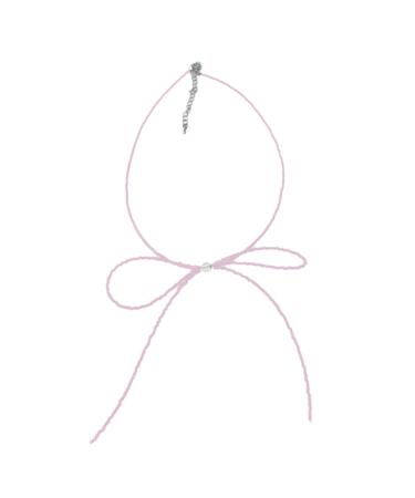 Oralgo's stylish necklace with loop trailer unique pearls loop necklace elegant pearl necklace acrylic material for party everyday life rose