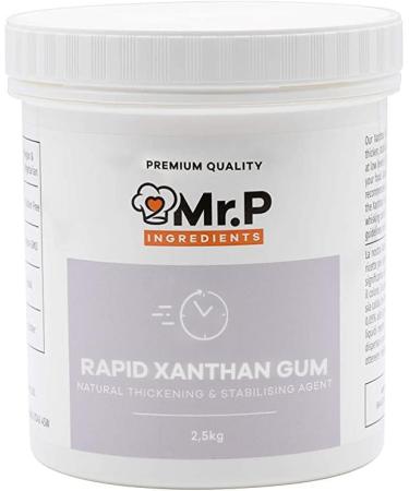 Mr.P Ingredients Rapid Agglomerated Xanthan Gum 2.5 Kg Powder Rapid Thickener and Stabiliser Agent VEGAN Vegetarian Gluten Free Halal Kosher Non-GMO Rapid Xanthan Gum 2.5 Kg