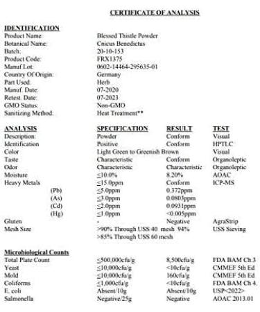 Calaherb Blessed Thistle Powder 50 gr / 1.76 oz - Buy Online on GoSupps.com