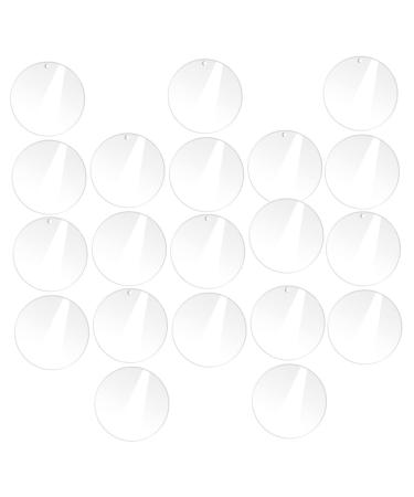 TEHAUX 40pcs Round Clear Discs Acrylic Blank Disc DIY Pendant Material Paint Party Supplies Manual Transparent 5x5cm