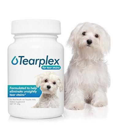tearplex Tear Stain Supplement for Dogs and Cats, 1 Rated Natural Tear Stain Product - Made in The USA, 100% Tylosin Free, Veterinarian Trusted - Beef Flavored