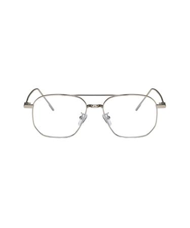 Window glass glasses Women Stomping gaming glasses Computer-and-fatigue blue light filter glasses glasses without strength large Z2 silver unit size