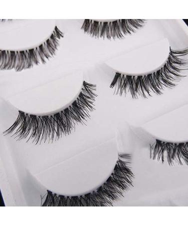 SpirWoRchlan 5 Pairs Long Cross False Artificial Eyelashes Black Eyelashes Eyelash Extension Makeup