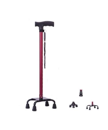 Elderly Cane Old Man's Four-Legged Cane Multifunctional Crutches Multi-Legged Interchangeable Crutches Retractable Walking Stick Aluminum Crutches Elderly Walker (Color : Red) (Red) It's so Kind of