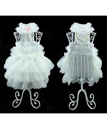 DELIFUR White Dog Wedding Dress - Elegant Princess Dress for Small to Medium Dogs (Size M) - Buy Online on GoSupps.com