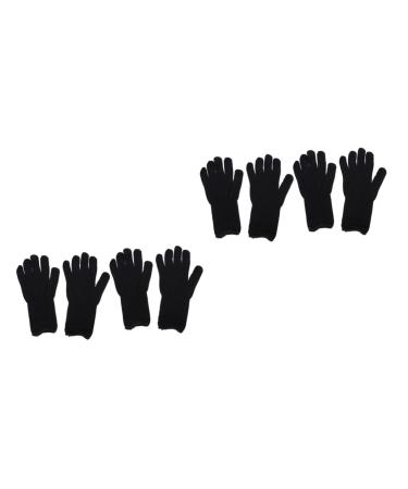 4 Pairs Hair Curling Iron Curling Glvoes Hair Curler Gloves Hair Straightener Curls 25X11cmx2pcs Blackx2pcs