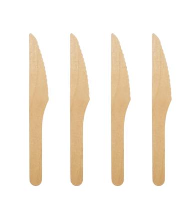 Compostable Birch wood cutlery 500 pack of Biodegradable Disposable wooden Knives - 100% Home Compostable Forks Spoons and Knives made from Eco friendly Birchwood - Biodegradable party supplies